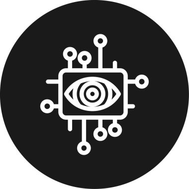 Yapay Zeka Çizgisi Çemberi BG Simgesi, Basit Tasarımlı Vektör Resimleri