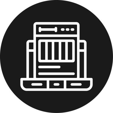 Kullanılabilirlik Test Satırı Çemberi BG Simgesi, Basit Tasarımlı Vektör Resimleri