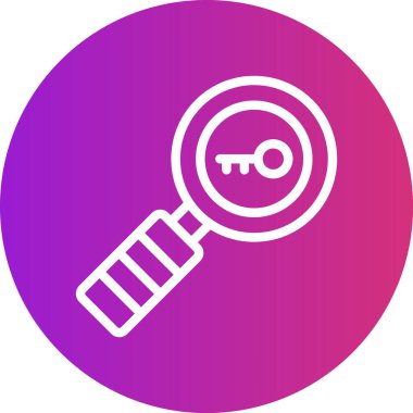 Anahtar Kelime Araştırma Satırı Gradyan Çemberi Simgesi, Basit Tasarımlı Vektör Resimleri