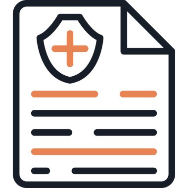 Sağlık Sigortası Simgesi, Basit Tasarımlı Vektör İllüstrasyonu