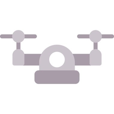Drone Düz Simgesi, Basit Tasarımlı Vektör Resimleri