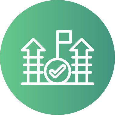 Profesyonel Büyüme Çizgisi Gradyan Çemberi Simgesi, Basit Tasarımlı Vektör Resimleri