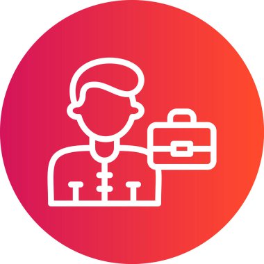 Uzak Görev Satırı Gradyan Çemberi Simgesi, Basit Tasarımlı Vektör Resimleri