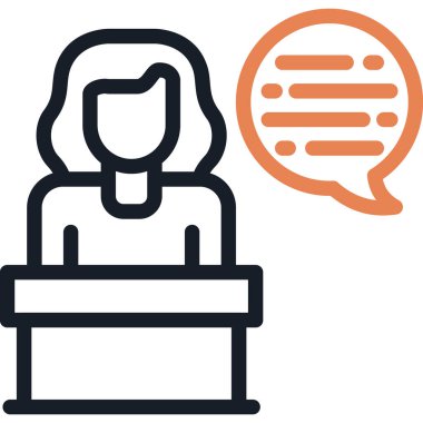 Berber Dükkanı Resepsiyon Masası Simgesi, Basit Tasarımlı Vektör Resimleri