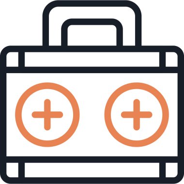 Hastane Çanta Satırı Simgesi, Basit Tasarımlı Vektör Resimleri