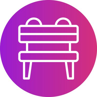 Bench Çizgisi Gradyan Çemberi Simgesi, Basit Tasarımlı Vektör İllüstrasyonu