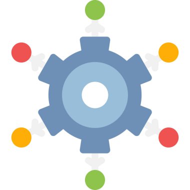 Veri Entegrasyonu Düz Simgesi, Basit Tasarımlı Vektör İllüstrasyonu