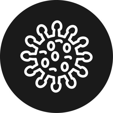 Tıbbi Virüs Çizgisi Çemberi BG Simgesi, Basit Tasarımlı Vektör Resimleri