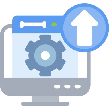 Yazılım Güncelleme Düz Simgesi, Basit Tasarımlı Vektör İllüstrasyonu
