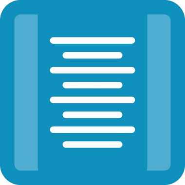 Metin Hizalama Düz Simgesi, Basit Tasarımla Vektör İllüstrasyonu