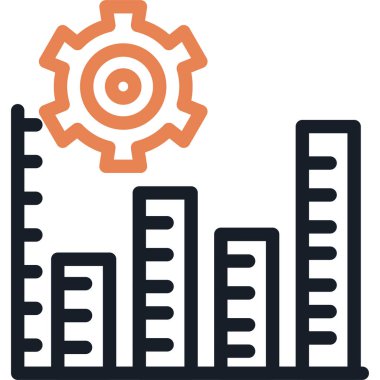 Analitik Performans Çizgisi Simge, Basit Tasarımlı Vektör İllüstrasyonu