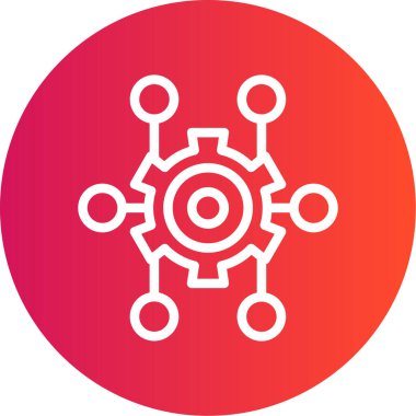 AI Algoritma Satırı Gradyan Çemberi Simgesi, Basit Tasarımlı Vektör Resimleri