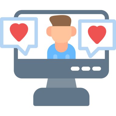 Sosyal Medya Taktikleri Düz Simge, Basit Tasarımlı Vektör İllüstrasyonu