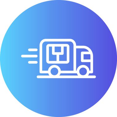 Kargo Van Hattı Gradyan Çemberi Simgesi, Basit Tasarımlı Vektör Resimleri