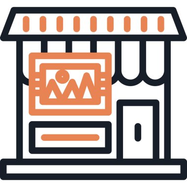 Sanat Galerisi Mağaza Çizgisi Simge Ögesi, Basit Tasarımlı Vektör Resimleri