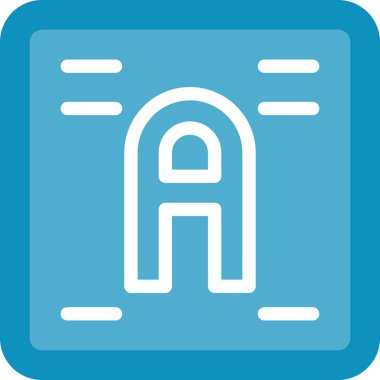 Metin Efektleri Düz Simge, Basit Tasarımlı Vektör İllüstrasyonu