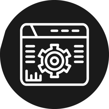 SERP Analiz Çizgisi Çemberi BG Simgesi, Basit Tasarımlı Vektör Resimleri