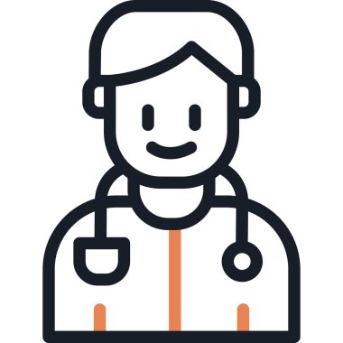 Doktor Satır Due Simgesi, Basit Tasarımlı Vektör Resimleri