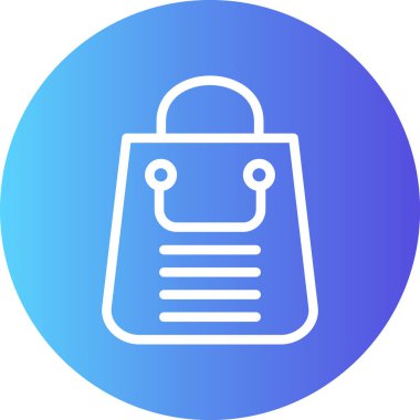 Alışveriş Torbası Çizgisi Gradyan Çemberi Simgesi, Basit Tasarımlı Vektör Resimleri