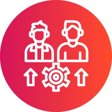 Takım Proje Çizgisi Gradyan Çemberi Simgesi, Basit Tasarımlı Vektör İllüstrasyonu