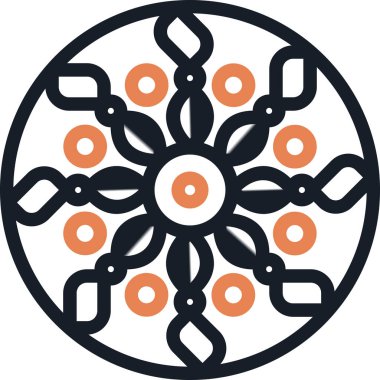 Mandala Satırı Simgesi, Basit Tasarımlı Vektör Resimleri