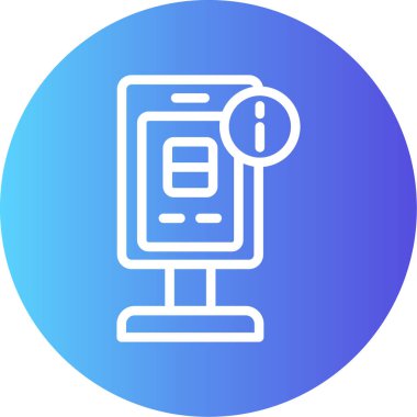 Bilgi Büfesi Satırı Gradyan Çemberi Simgesi, Basit Tasarımlı Vektör Resimleri