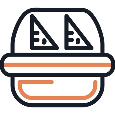 Beslenme Kutusu Satırı Simgesi, Basit Tasarımlı Vektör Resimleri