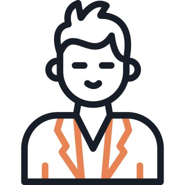 Musician Satır Due Simgesi, Basit Tasarımlı Vektör İllüzyonu