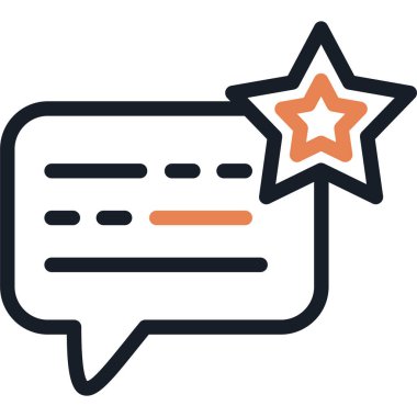 Ürün Gözden Geçirme Satırı Simgesi, Basit Tasarımlı Vektör İllüstrasyonu