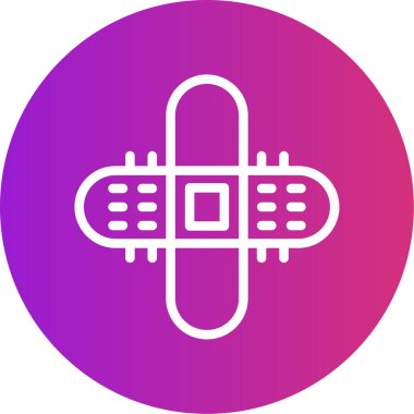 Bandaj Çizgisi Gradyan Çemberi Simgesi, Basit Tasarımlı Vektör Resimleri