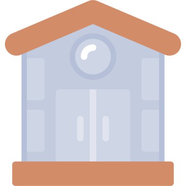 Viking Longhouse Düz Simgesi, Basit Tasarımlı Vektör Resimleri