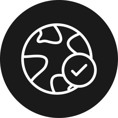 Küresel Satır Çemberi BG Simgesi, Basit Tasarımlı Vektör Resimleri