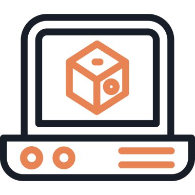 Artırılmış Gerçeklik Çizgisi Simgesi, Basit Tasarımlı Vektör İllüzyonu