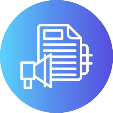 İş Fuarı Duyuru Hattı Gradyan Çemberi Simgesi, Basit Tasarımlı Vektör Resimleri