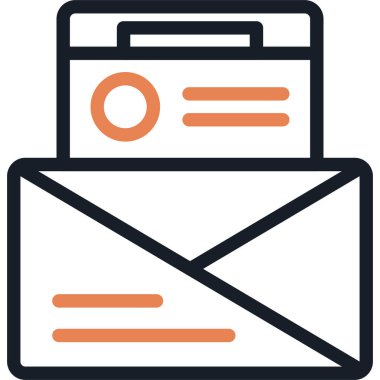 E- posta Listesi Satırı Simgesi, Basit Tasarımlı Vektör Resimleri