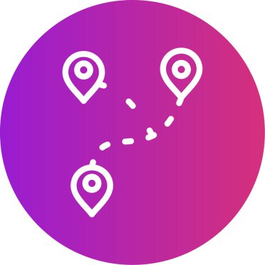 Bilgi Haritası Çizgisi Gradyan Çemberi Simgesi, Basit Tasarımlı Vektör Resimleri