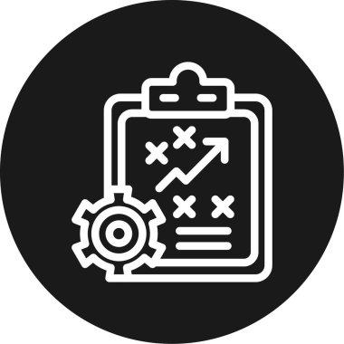 Stratejik Planlama Aracı Çizgisi Çemberi BG Simgesi, Basit Tasarımlı Vektör Resimleri