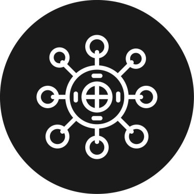 Info Hub Hat Çemberi BG Simgesi, Basit Tasarımlı Vektör Resimleri