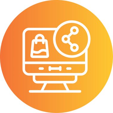 Ürün Arama Çizgisi Gradyan Çemberi Simgesi, Basit Tasarımlı Vektör Resimleri