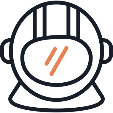 Uzay Miğferi Satırı Simgesi, Basit Tasarımlı Vektör Resimleri