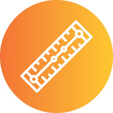 Öğretmenin Ölçek Çizgisi Gradyan Çemberi Simgesi, Basit Tasarımlı Vektör İllüstrasyonu