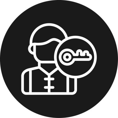 Akıl hocası satırı Çemberi BG Simgesi, Basit Tasarımlı Vektör İllüstrasyonu