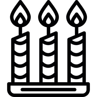 Kırmızı Mum Çizgisi Simgesi, Basit Tasarımlı Vektör Resimleri