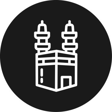 Umrah Çizgisi Çemberi BG Simgesi, Basit Tasarımlı Vektör Resimleri