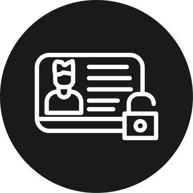 Kimlik Koruma Planı Çember BG Simgesi, Basit Tasarımlı Vektör Resimleri