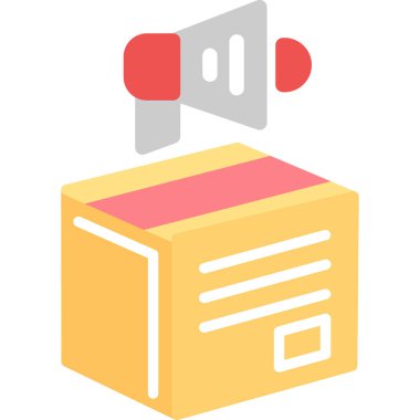 Ürün Pazarlama Düz Simgesi, Basit Tasarımlı Vektör İllüzyonu