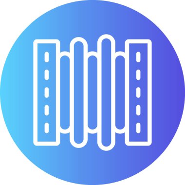 Akordiyon Çizgisi Gradyan Çemberi Simgesi, Basit Tasarımlı Vektör Resimleri