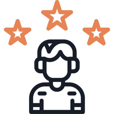 Beğeni Yıldız Satırı Simgesi, Vektör İllüzyonu Basit Tasarımla