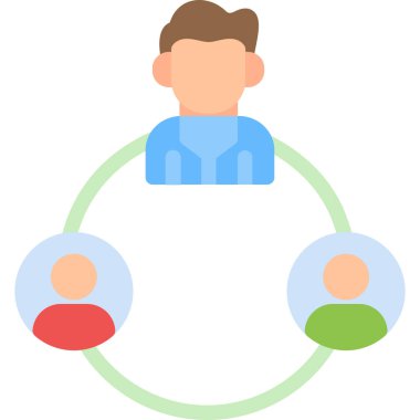 Takım Toplantısı Düz Simge, Basit Tasarımlı Vektör İllüstrasyonu