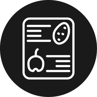 Yemek Planlama Çizgisi Çemberi BG Simgesi, Basit Tasarımlı Vektör Resimleri